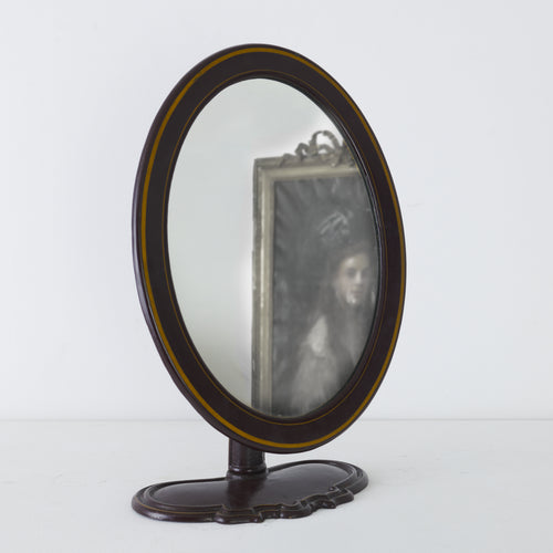 HABERDASHERY PAINTED IRON TABLE-TOP MIRROR, PAT.1850